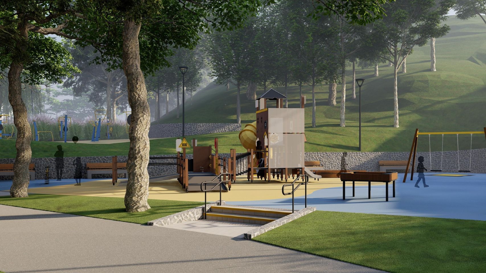 Вся территория сквера будет доступна для маломобильных посетителей. Вся территория сквера будет доступна для маломобильных посетителей.