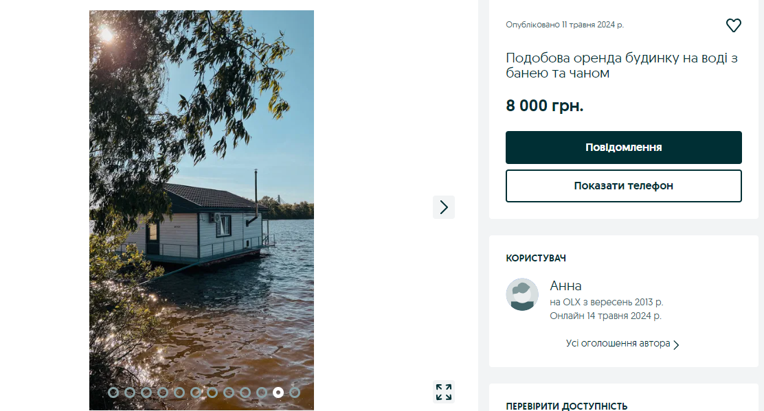 Вот такой домик площадью со среднюю киевскую "однушку" предлагают в аренду за 8 тыс грн в сутки