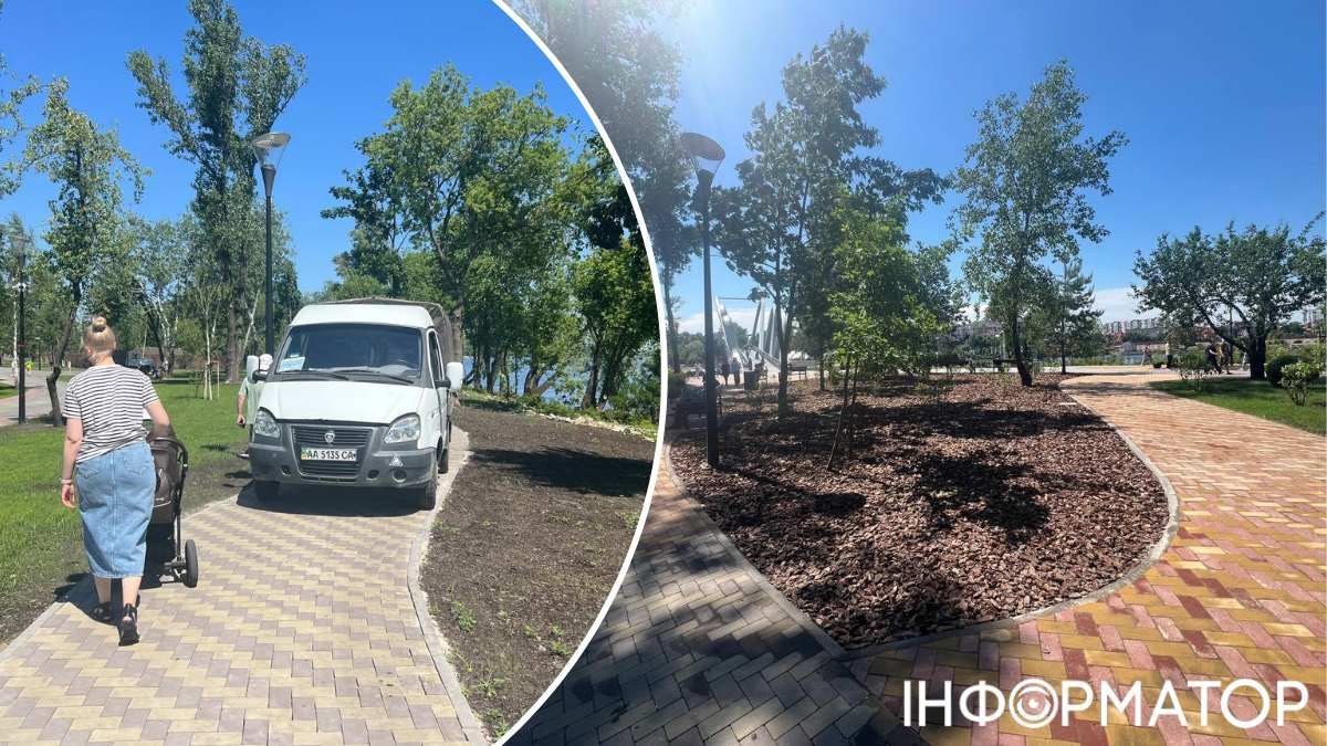 Коммунальная "Газель" на пешеходной дорожке: дорабатывают зеленые насаждения Коммунальная "Газель" на пешеходной дорожке: дорабатывают зеленые насаждения