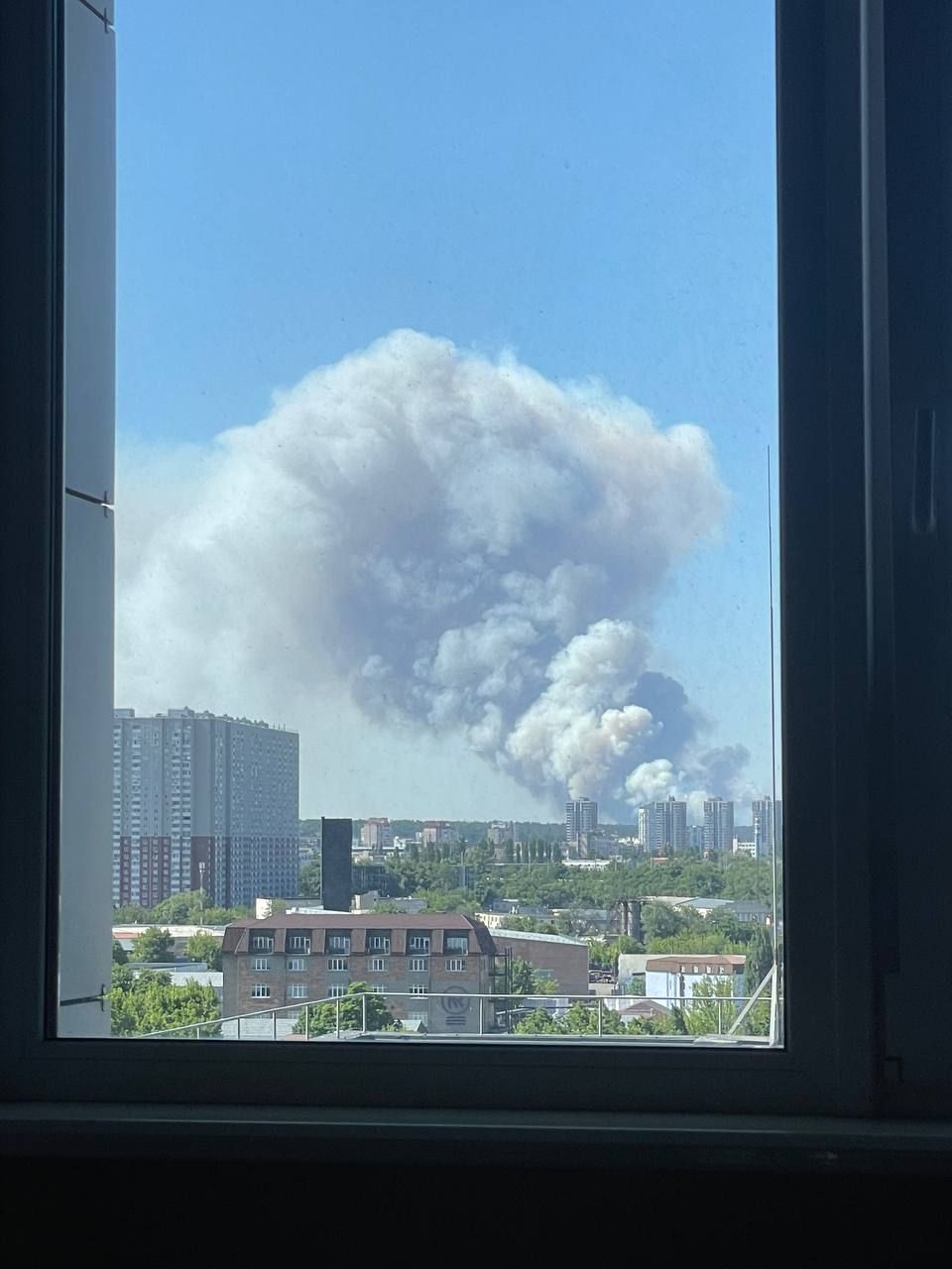 Над Києвом величезна хмара диму, схожа на ядерний гриб, через масштабну лісову пожежу 1