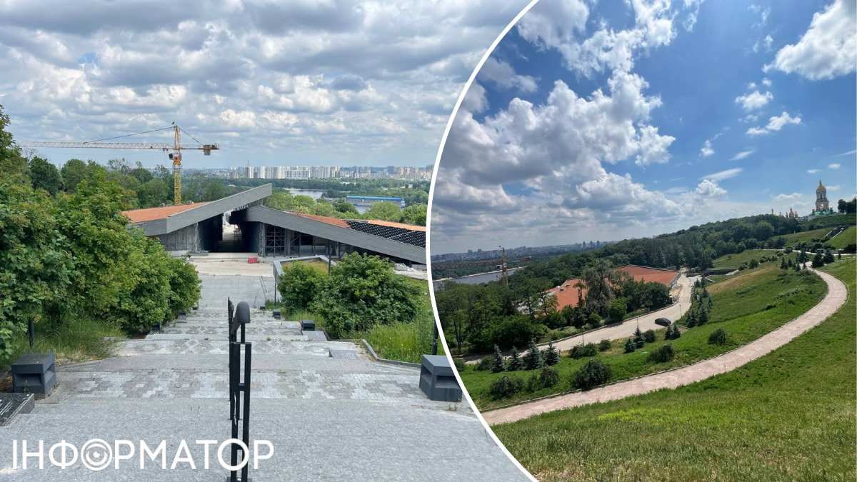 Головний задум арітекторів стає зрозумілим, якщо стати на одну лінію між "Свічкою пам'яті" та новою спорудою