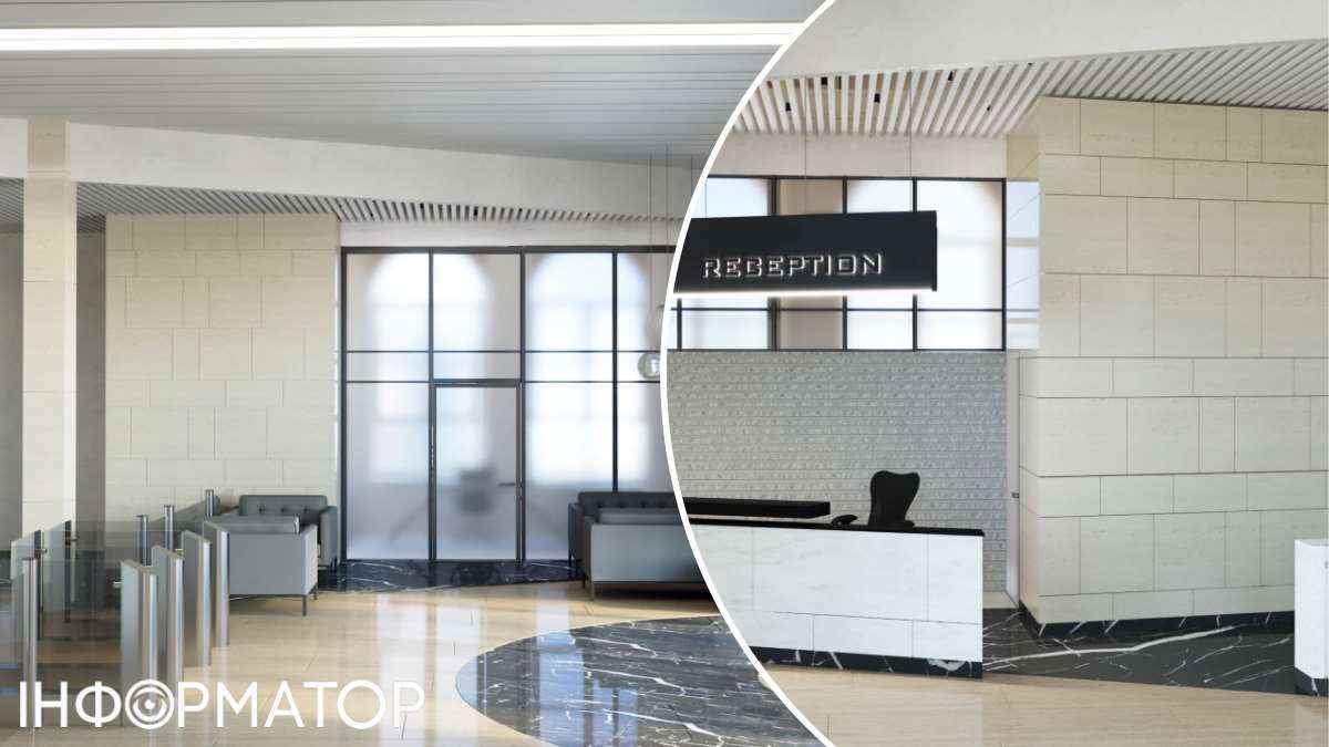 Из плюсов офиса - просторные холлы, широкая лестница и большие залы