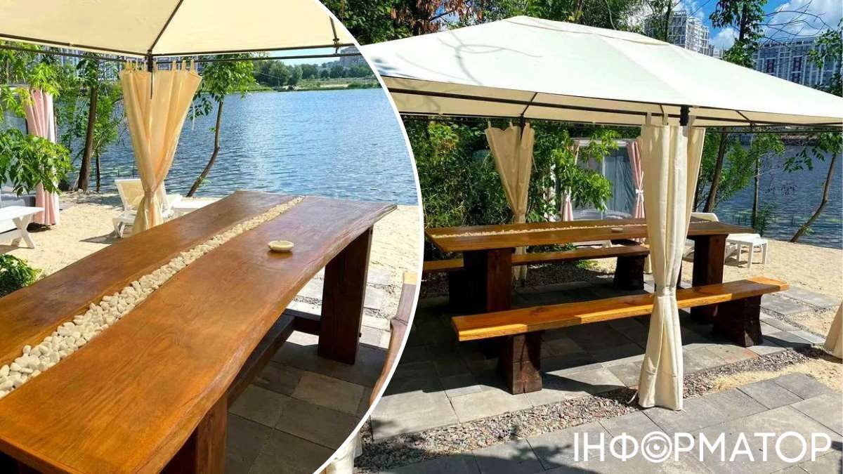 А такую ​​локацию предлагают для отдыха в Гидропарке, однако стоимость уже от 300 грн с человека