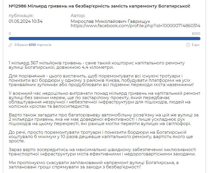 Петиция собрала необходимое количество голосов.