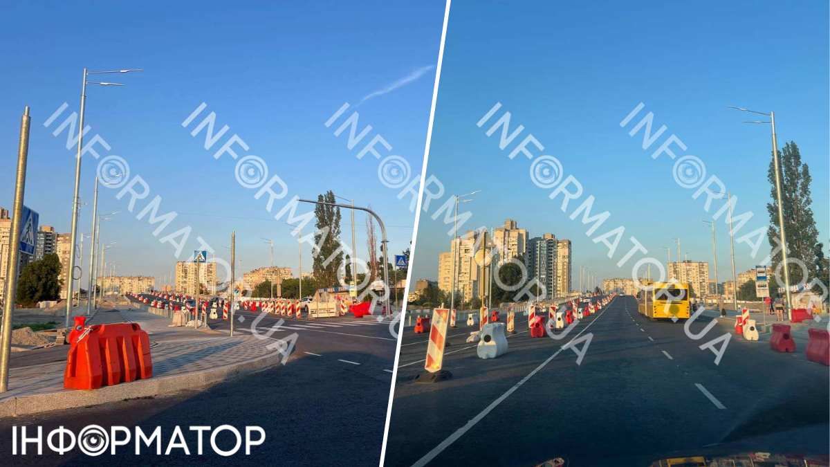 Движение по путепроводу ограничено разноцветными фишками - объект сдадут только осенью, а между гипермаркетом 