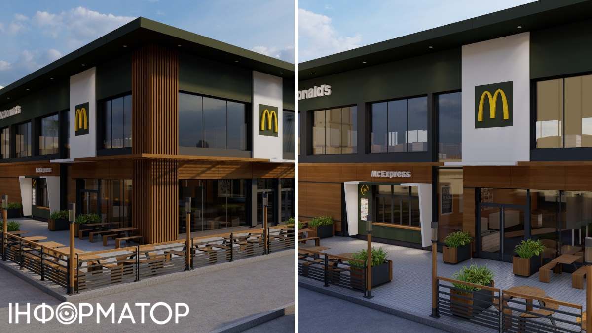 Зовні в ресторані не буде аж нічого цікавого: такі самі темно-зелені стіни та панелі "під дерево", як в усіх інших закладах