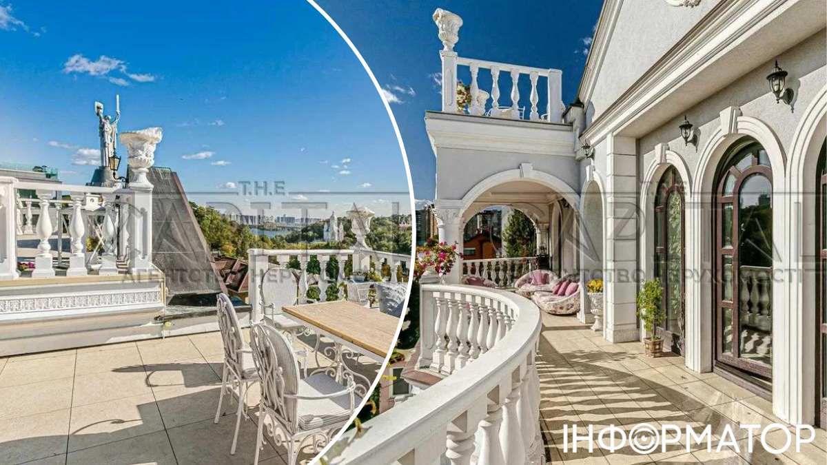 В садибі - цілих три видові тераси: можна насолоджуватися Батьківщиною-Матір'ю та Дніпром