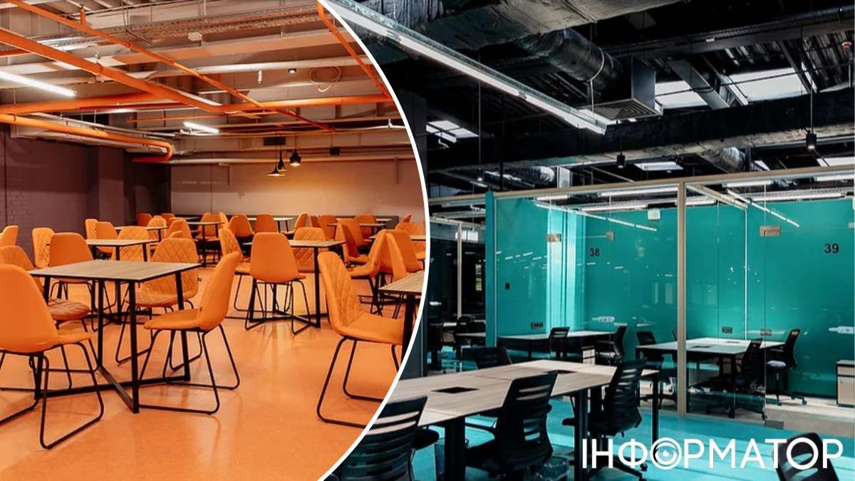 Всередині є чимало простору для творчості та роботи, конференц-зали, переговорні, скайп-кімнати