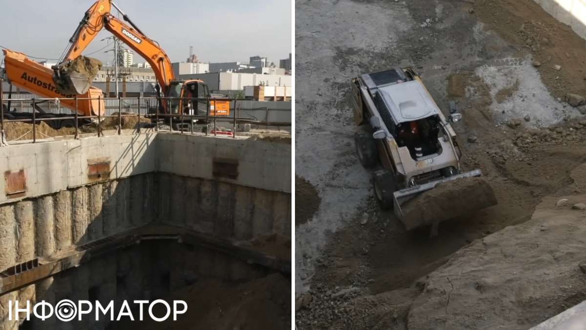 Тим часом, на поверхні техніка вже засипає котлован ґрунтом. Фото: скріншоти з відео Віталія Кличка Тим часом, на поверхні техніка вже засипає котлован ґрунтом. Фото: скріншоти з відео Віталія Кличка