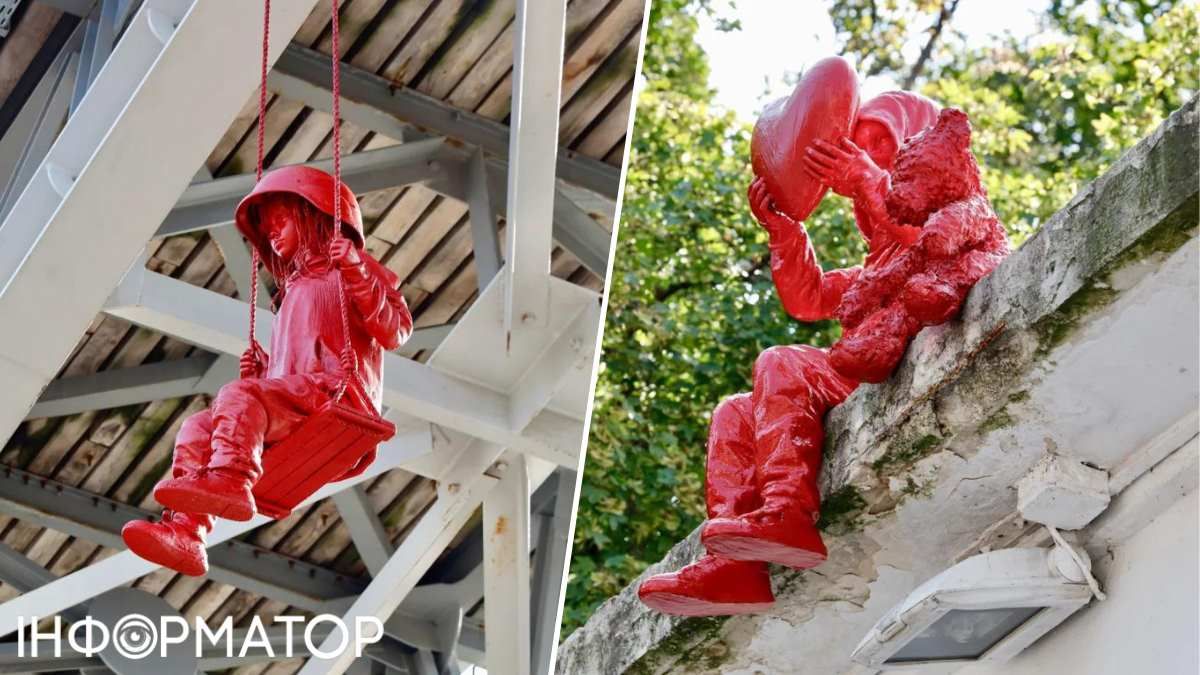 Две первые скульптуры Джеймса Коломины следует искать прямо под мостом над Аллеей Героев Небесной Сотни на Майдане и на фасаде ст.м. Университет