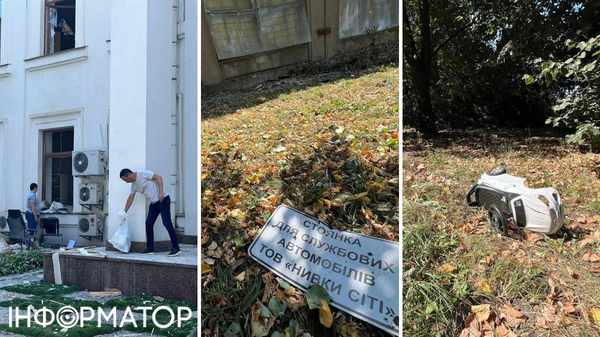 Співробітники компаній, що квартирували у зруйнованій будівлі, намагаються врятувати офісне приладдя та оргтехніку