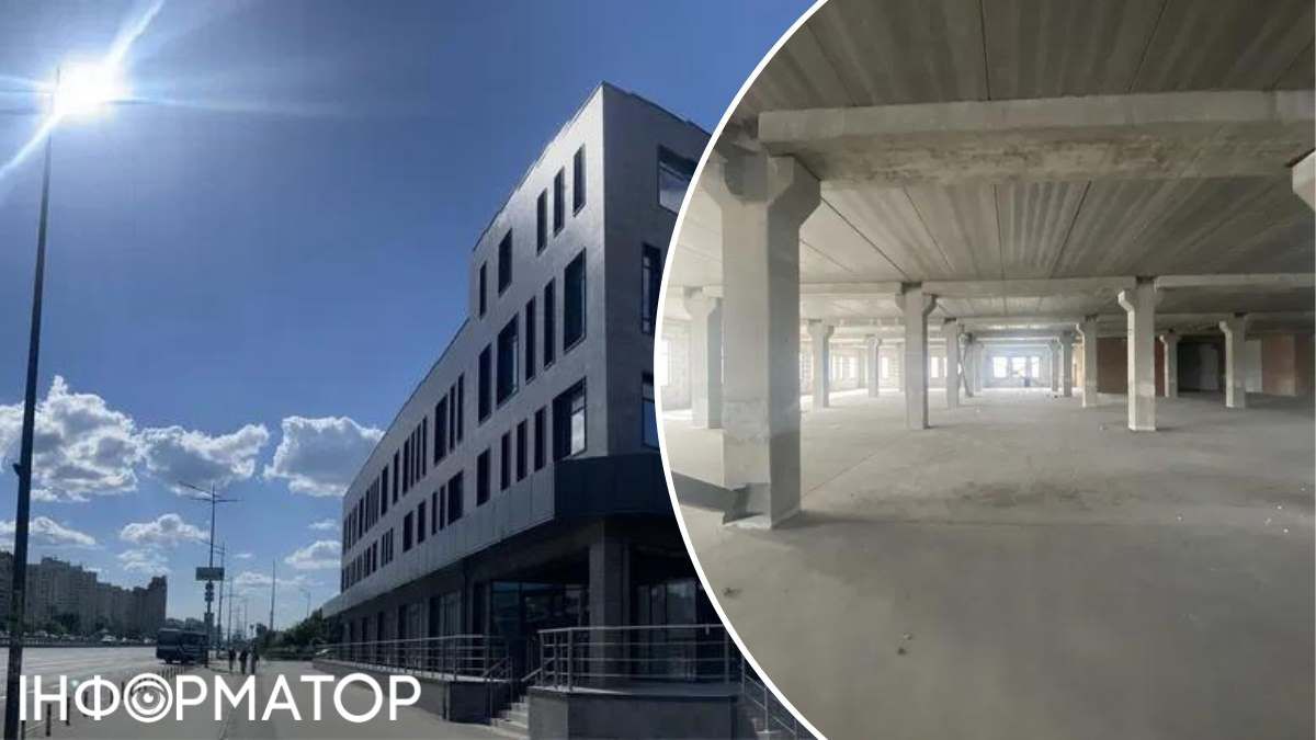 Здание выходит фасадом прямо на 8-полосный проспект Николая Бажана, и еще никогда не эксплуатировался