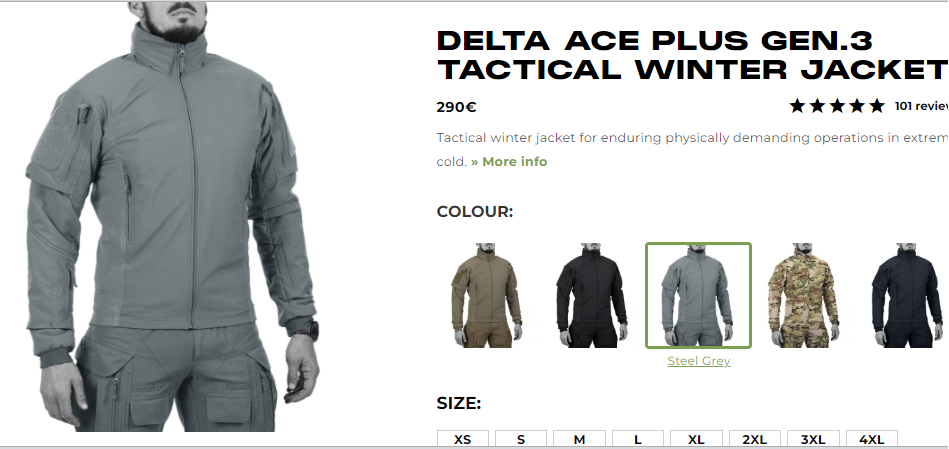 У гривнях така куртка коштує 13,1 тис, що досить дорого, як для тактичного вбрання. Фото: скріншот з сайту ufpro.com У гривнях така куртка коштує 13,1 тис, що досить дорого, як для тактичного вбрання. Фото: скріншот з сайту ufpro.com