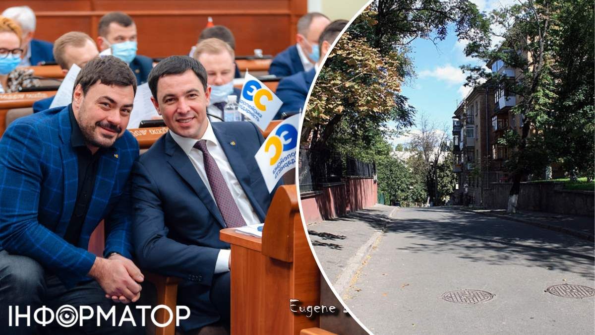 Владислав Турец является важной частью "земельной" инфраструктуры в Киевсовете, на фото он слева - вместе с руководителем "ЕС" в Киевсовете, скандальным Прокоповым