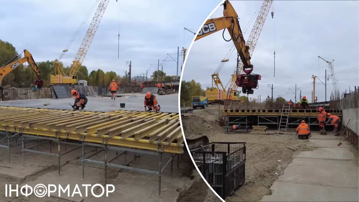 До автомобільної частини тунелю  доводячи до нього бетонну "палубу" (опалубку та каркас другої половини накривної плити монтують з боку Воскресенських садів