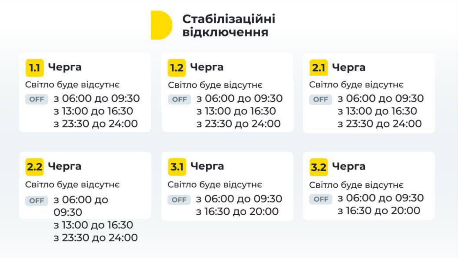 отключение 1