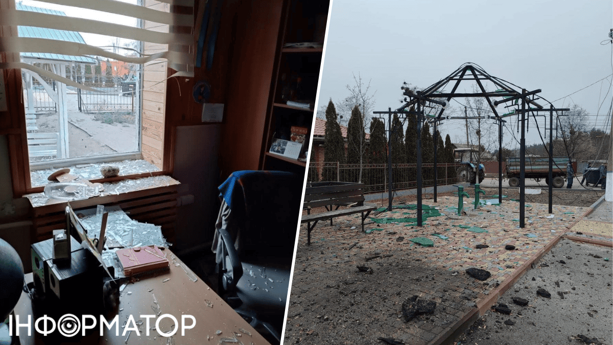 Шкільні класи засипані склом, вікон на першому поверсі майже не залишилося атака 1