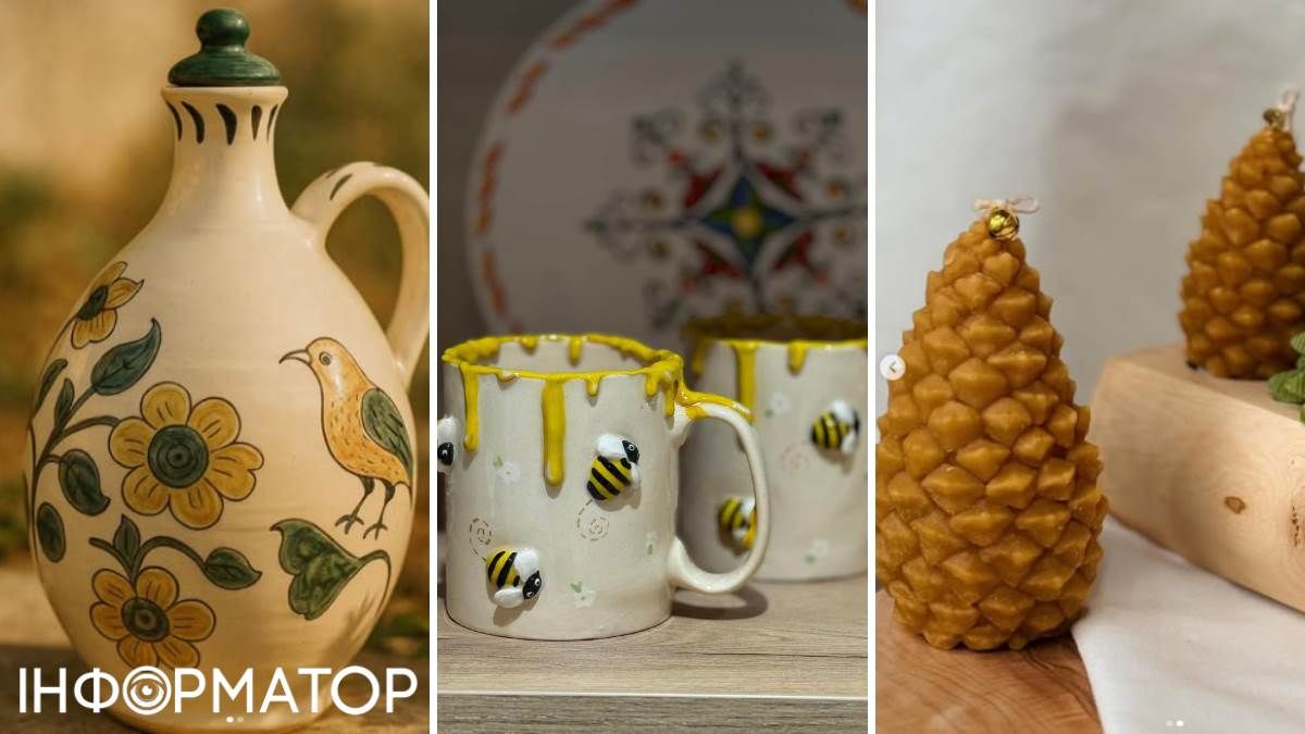 Цены на выставке немалые: кувшин Сокальской керамики стоит 4 тыс грн, каждая "фигурная" свеча из пчелиного воска - по 150 грн
