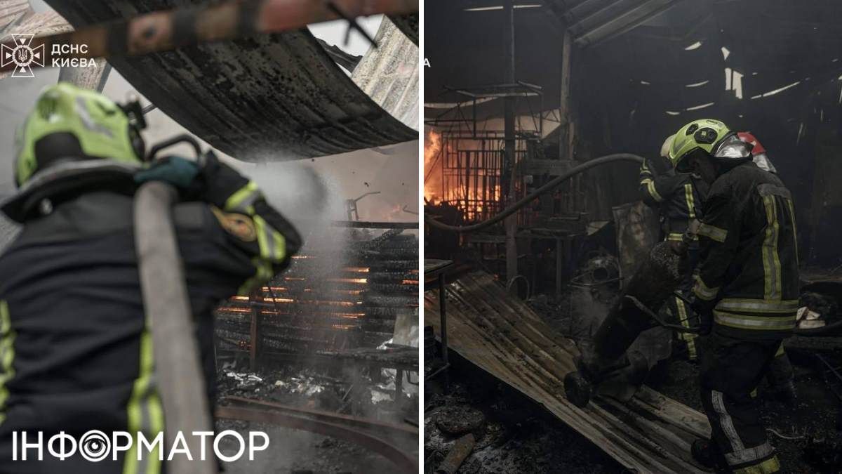 В ГСЧС Киева сообщили, что возгорание произошло в складских помещениях
