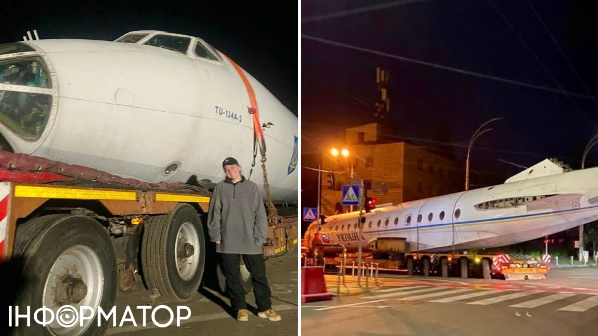 Корпус, встановлений на спеціальну платформу, протягнули по Києву вночі Корпус, встановлений на спеціальну платформу, протягнули по Києву вночі