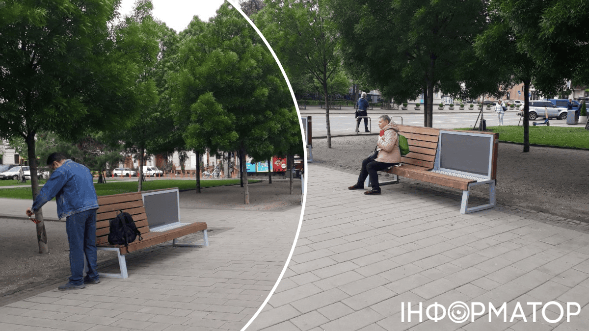 скамьи рекламные носители Контрактовая площадь