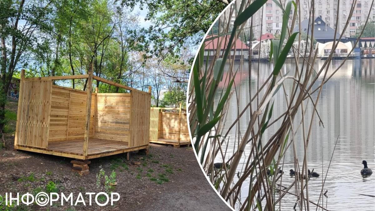 Дарница озеро Солнечное беседки