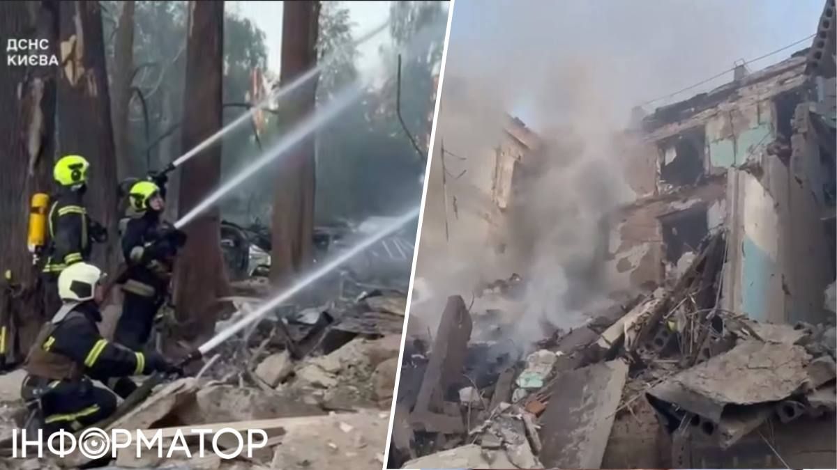 У Шевченківському районі окупанти пошкодили під'їзд: обрушилися перекриття між 4 та 5 поверхами, частково зруйнований дах. Фото: ДСНС