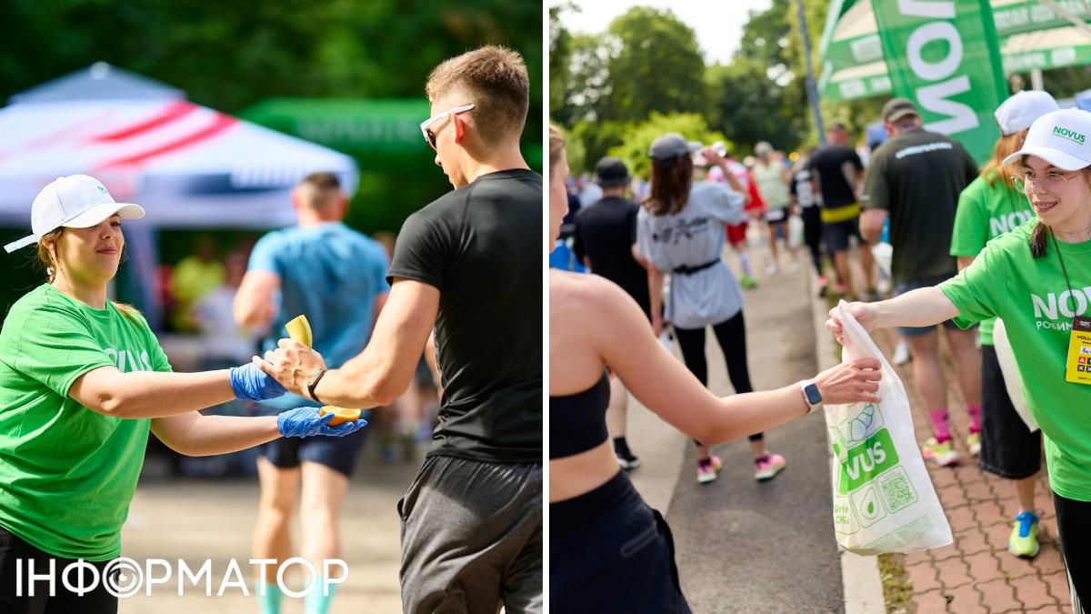 Зона відновлення з фруктами для учасників забігу Зона відновлення з фруктами для учасників забігу