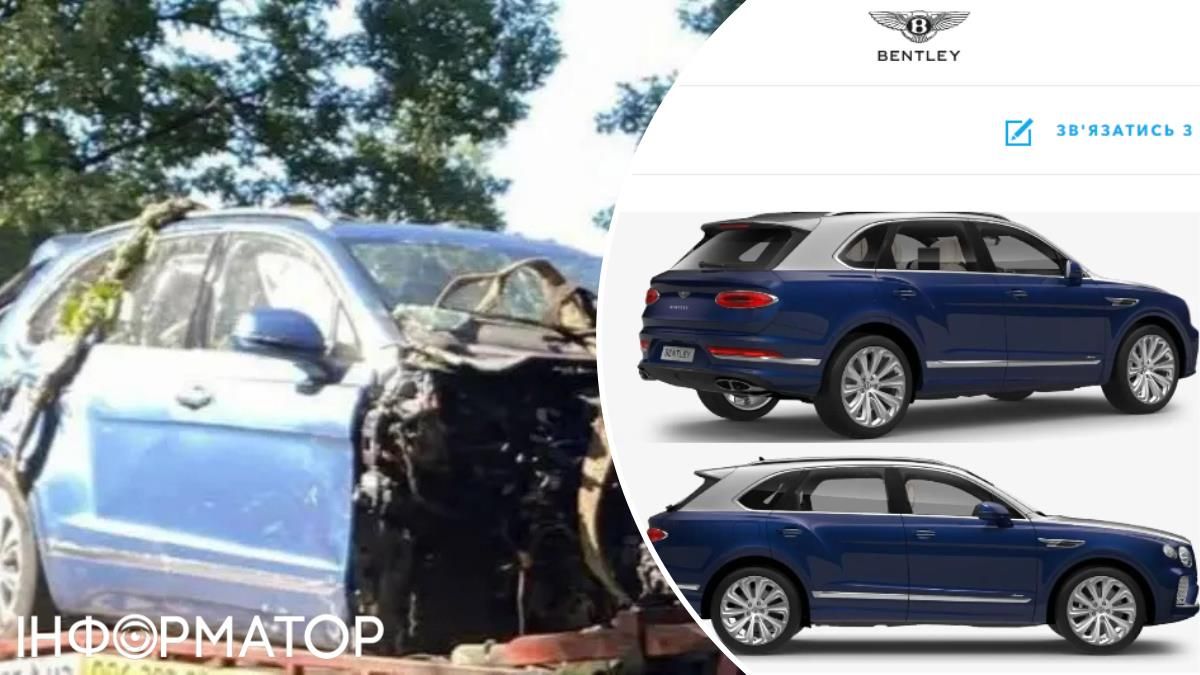 Судя по цвету кузова, мужчины разбили Bentley Bentayga Azure Duo-Tone by Mulliner стоимостью 17,7 млн ​​грн