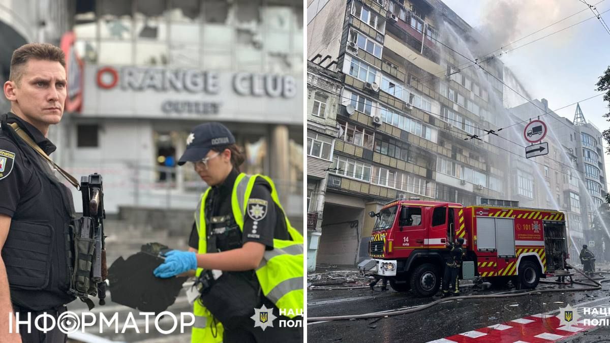 Поліція з самого ранку документує наслідки прильотів та проводить інші заходи, зокрема, очеплює небезпечні місця. Фото: Нацполіція