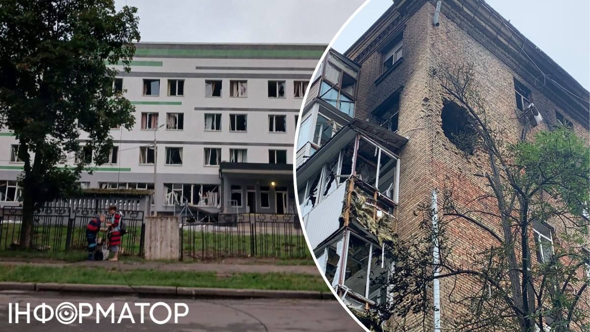 У дитячій поліклініці на Відрадному вибило усі вікна, а у стіні будинку на розі Гарматної та Машинобудівельної зяє велика діра У дитячій поліклініці на Відрадному вибило усі вікна, а у стіні будинку на розі Гарматної та Машинобудівельної зяє велика діра