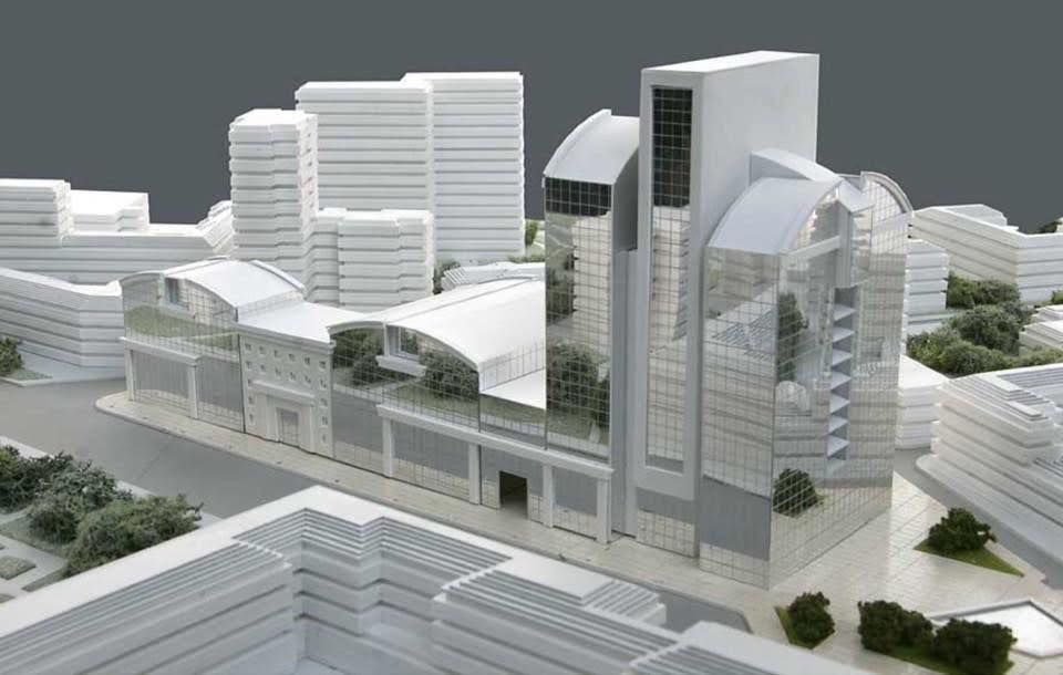 Вид БФК, возведенный вместо ТЦ Печерский, на макете. Фото: Леонид Косаковский