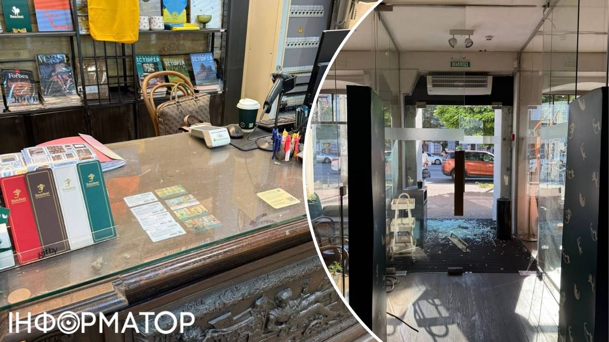 У книгарні Readeat вибито скляні двері, а усі книжки притрусило пилюкою від вибухової хвилі