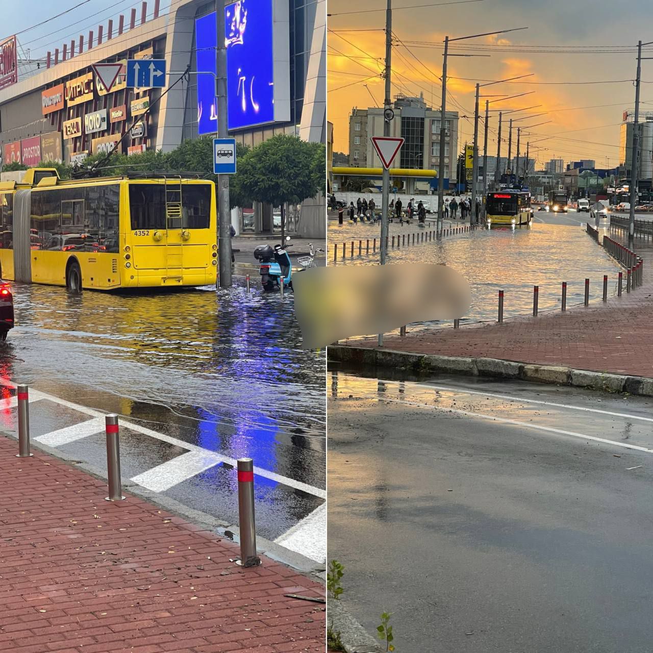 У Києві лютує велика злива — блискавка влучила у столичну телевежу 1