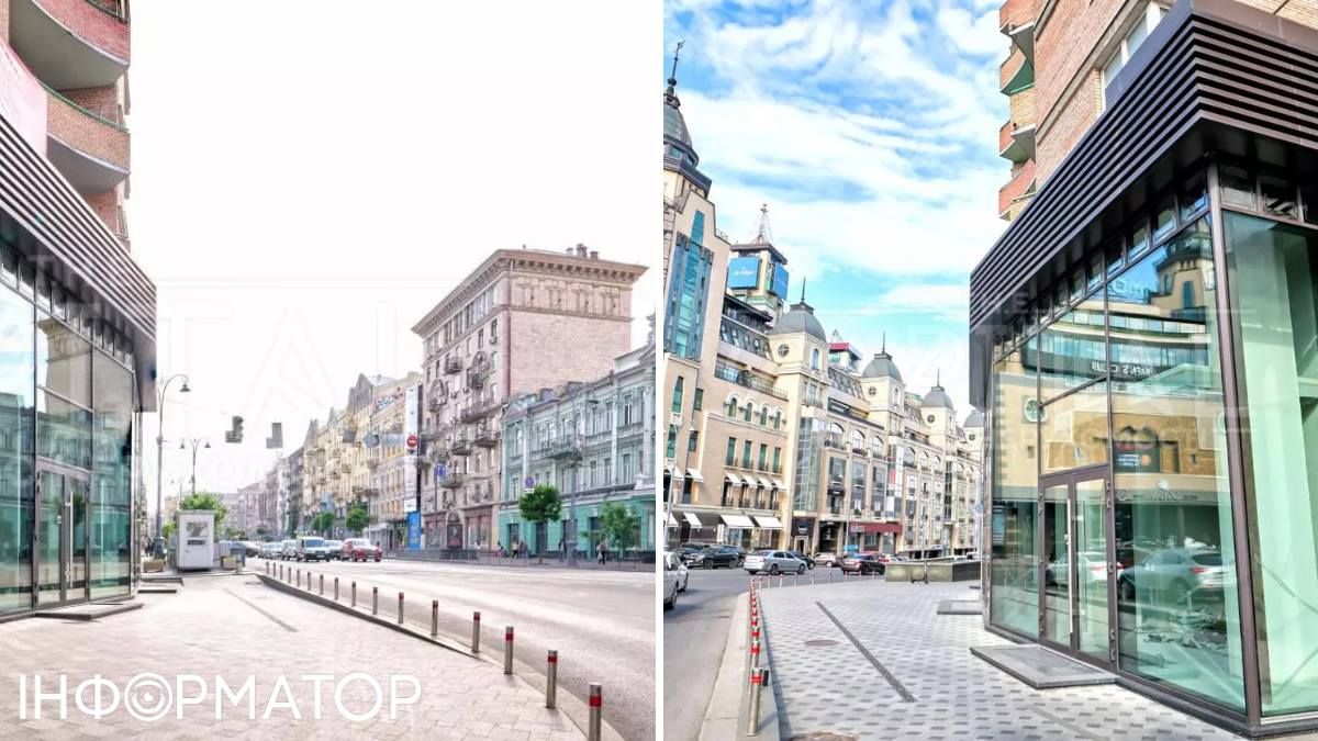 Магазин розташований на самій "червоній" лінії - з видом одночасно на вул. Велику Васильківську (зліва) й на Mandarin Plaza (справа). Фото: The Capital