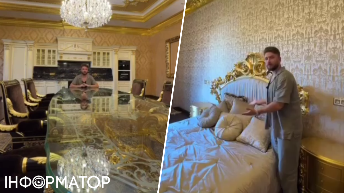 У розкошів є свої обмеження: за таким столом важко передати сіль, а на золоту тумбочку не поставиш каву Шафа розміром з трамвай та сліпучі шпалери: на Печерську продають найзолотішу квартиру Києва 2