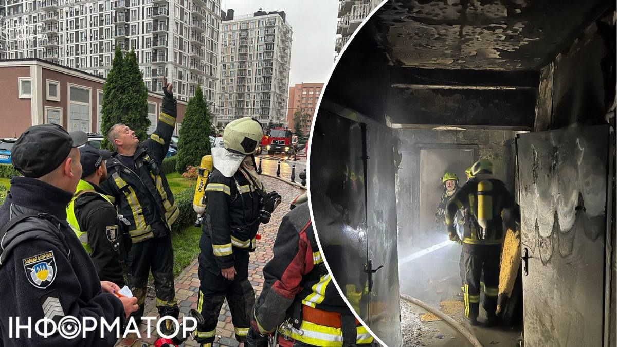 Палало на площі близько 90 "квадратів" на 9 поверсі будівлі. Фото: ДСНС України у Києві