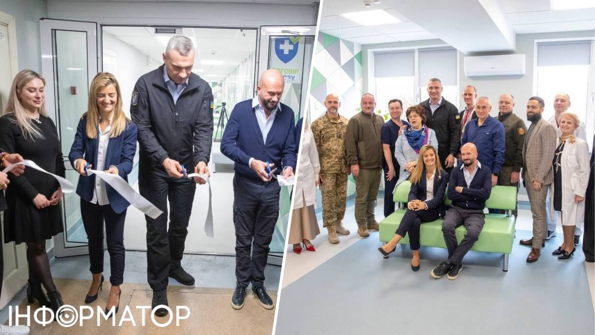 Валентини Гінзбург немає на жодній світлині з відкриття хірургічного відділення у лікарні №8 напередодні, хоч є навіть Кирило Фесик з Оболонської РДА. Фото: КМДА