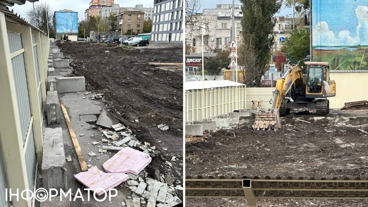 Забудовник вже зрізав усі дерева на ділянці й підігнав на неї екскаватор Забудовник вже зрізав усі дерева на ділянці й підігнав на неї екскаватор