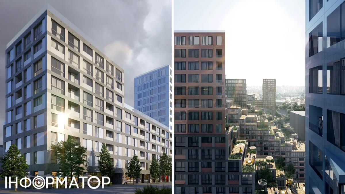 Проєкт матиме цікаві архітектурні рішення, зокрема, деякі будівлі будуть розширюватись у верхній частині. Фото: LUN.ua Проєкт матиме цікаві архітектурні рішення, зокрема, деякі будівлі будуть розширюватись у верхній частині. Фото: LUN.ua