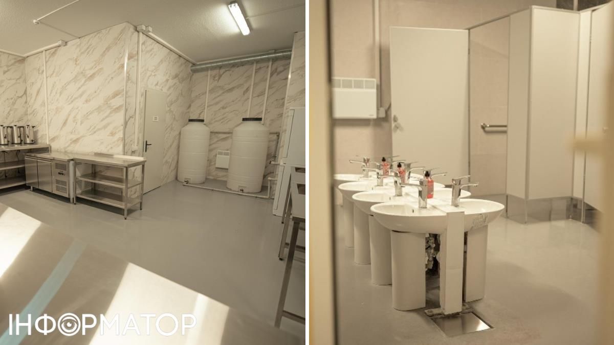 А еще, в укрытии есть современный пищеблок и туалеты, адаптированные для использования маленькими посетителями. Фото: Тимур Ткаченко А еще, в укрытии есть современный пищеблок и туалеты, адаптированные для использования маленькими посетителями. Фото: Тимур Ткаченко