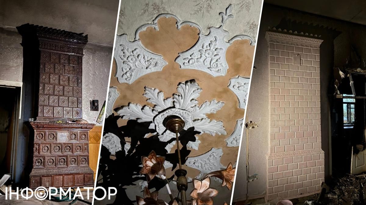 Збереглися ліпнина й розетки люстр, а ще, три оригінальні печі, прикрашені поливяними білими й теракотовими кахлями фабрики Юзефата Анджейовського. Фото: Дмитро Перов