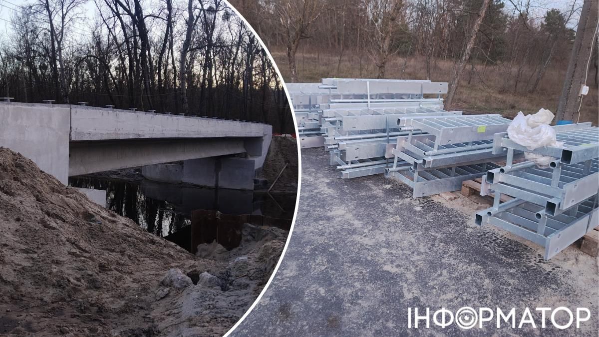 Работы по обустройству бетонной постройки уже почти завершены, впрочем, рядом с ней еще лежат элементы перил, которые нужно установить на мосту. Работы по обустройству бетонной постройки уже почти завершены, впрочем, рядом с ней еще лежат элементы перил, которые нужно установить на мосту.