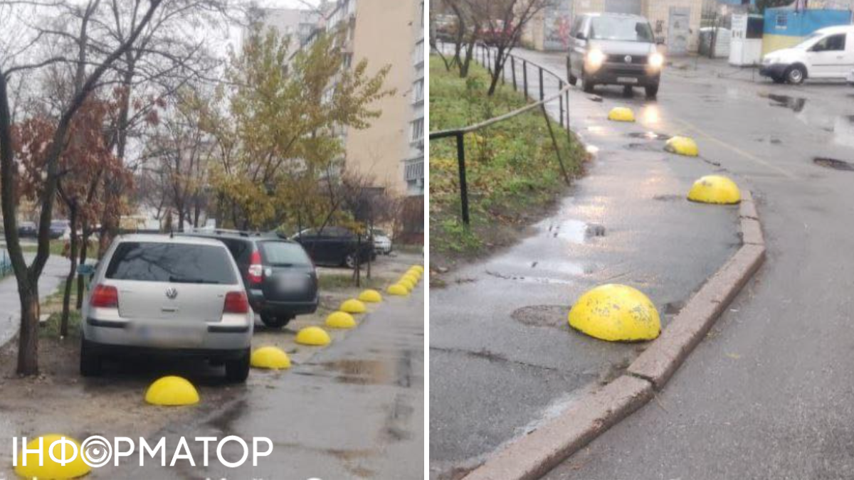 Кияни самотужки ставлять обмежувачі у дворах, щоб зупинити хаос із паркуванням