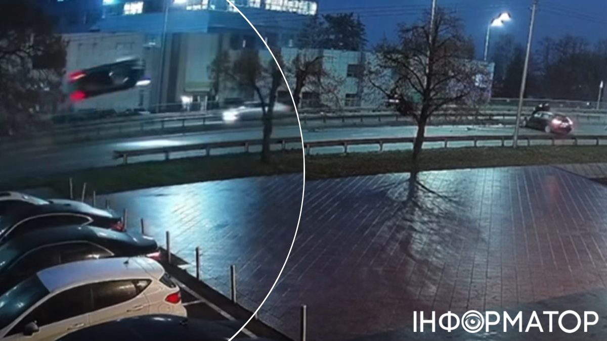 Форсаж по-київськи: на Новокостянтинівській авто зробило сальто через відбійник і стало на колеса