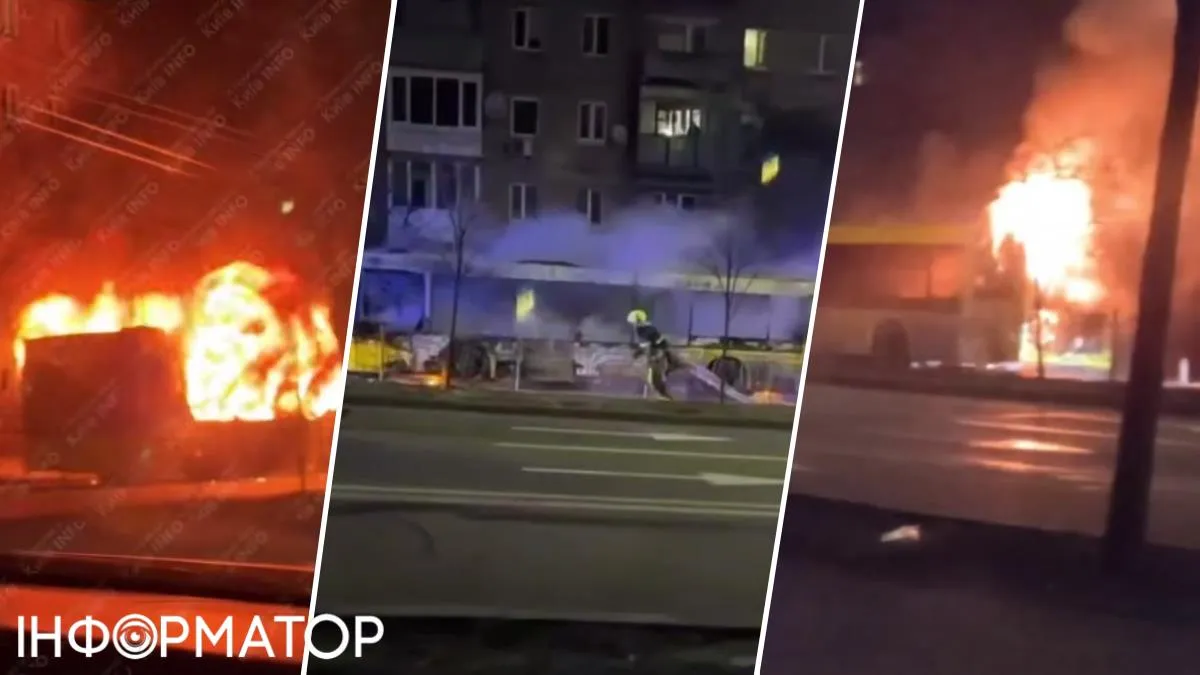 Щось вибухнуло в салоні й почалася пожежа: у Києві вщент вигорів міський автобус