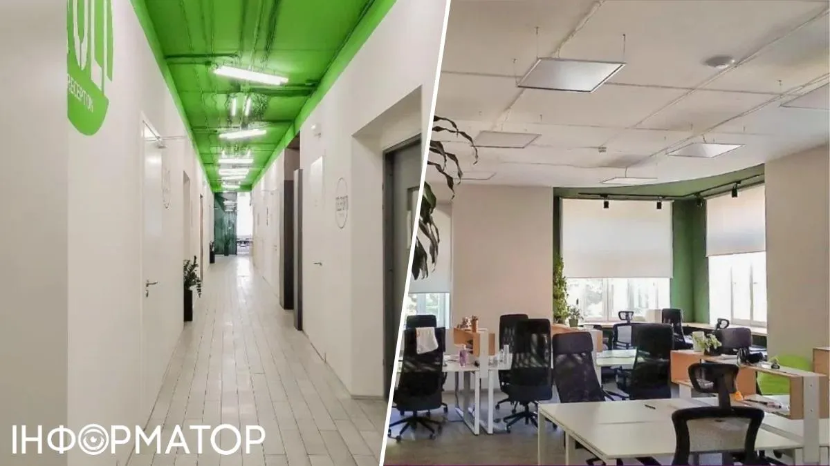 Внутри здания - "стандартная" кабинетная планировка с коридорами, впрочем, на фотографиях есть и помещения, похожие на open space