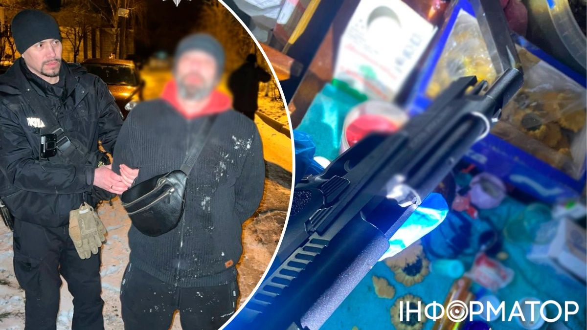 Довимахувався: у Києві затримали чоловіка, що погрожував пістолетом у супермаркеті