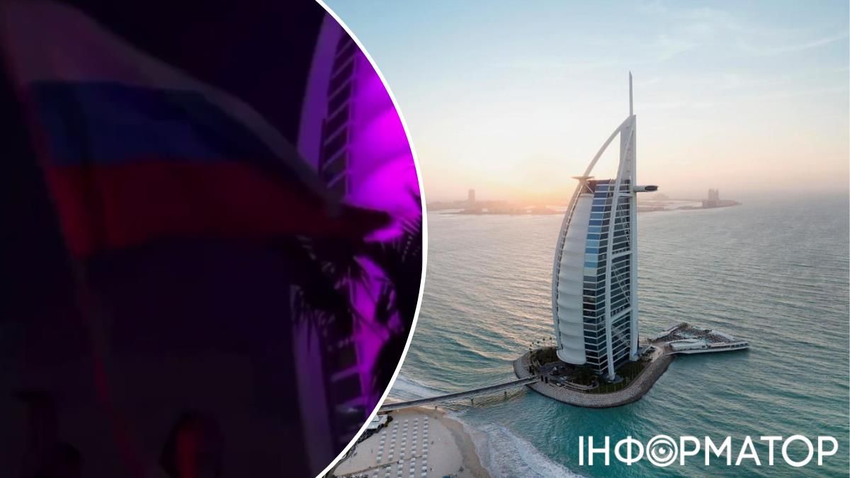 На одному з відео, викладеному у особистому Instagram-акаунті Драгана, він "мотиляє" триколором на фоні готеля Бурдж-аль-Араб у Дубаї