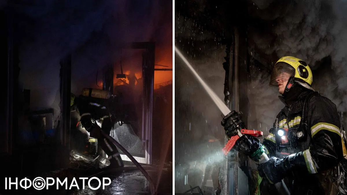 Пожежа розповсюдилася на площу до 150 кв.м. Фото: ДСНС України у Києві